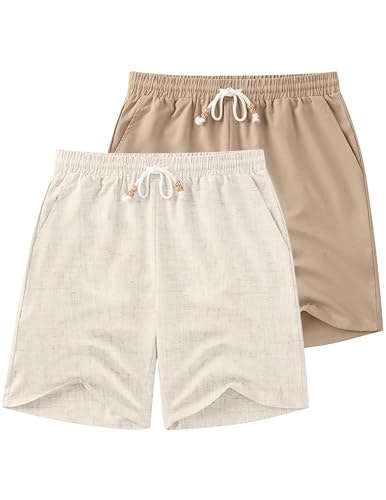 Coofandy Men's Linen Drawstring Summer Shorts: $33.99