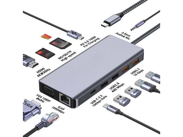 13-in-1 USB-C Hub Docking Station: $80.56 13-in-1 USB-C Hub Docking Station: $80.56