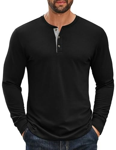 Coofandy Men's Long Sleeve Henley Shirt: $14.24 Coofandy Men's Long Sleeve Henley Shirt: $14.24