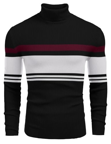 Coofandy Men's Ribbed Slim Fit Turtleneck Sweater: $26.63