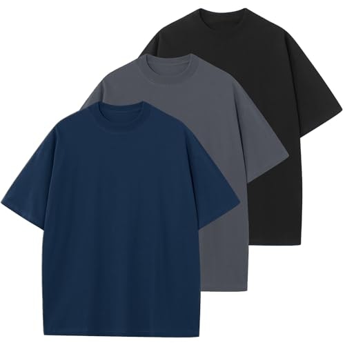 Keepshowing Men's Oversized Cotton T-Shirt 3-Pack: $33.14