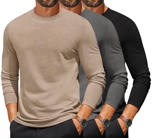 Coofnady Men's Long Sleeve Crew Neck T-Shirt 3-Pack: $34.99 Coofnady Men's Long Sleeve Crew Neck T-Shirt 3-Pack: $34.99