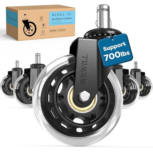 Wewill Office Chair Rubber Caster Wheels 5-Pack: $13.29 Wewill Office Chair Rubber Caster Wheels 5-Pack: $13.29
