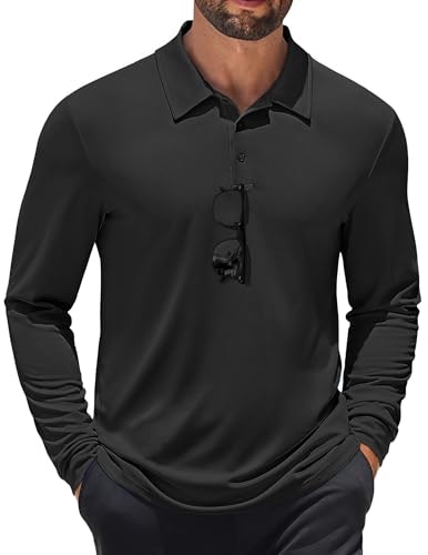 Coofandy Men's Moisture Wicking Long Sleeve Polo Shirt: $12.98 Coofandy Men's Moisture Wicking Long Sleeve Polo Shirt: $12.98