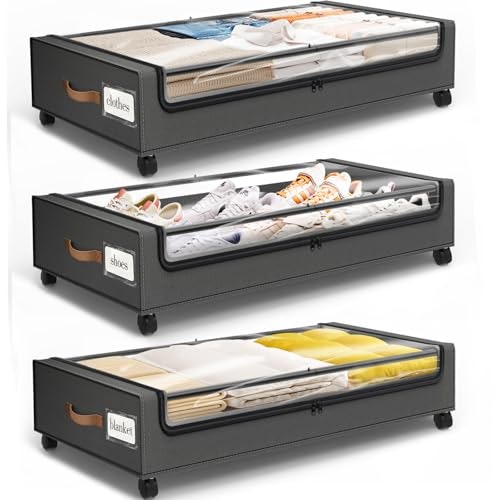 Under Bed Storage with Wheels 3-Pack: $42.46
