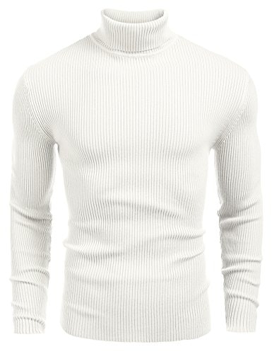 Coofandy Men's Ribbed Slim Fit Turtleneck Sweater: $25.15
