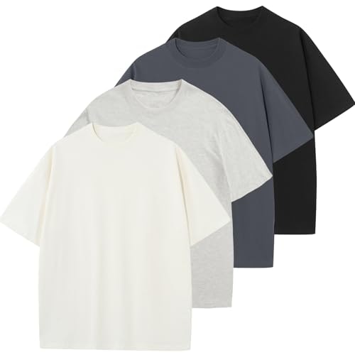 Keepshowing Men's Oversized Cotton T-Shirt 4-Pack: $35.52 Keepshowing Men's Oversized Cotton T-Shirt 4-Pack: $35.52