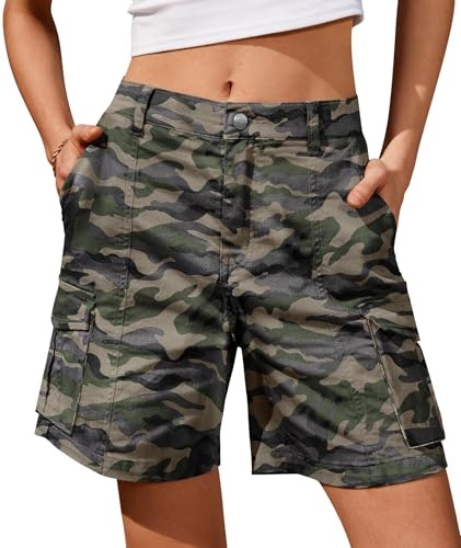 Ivir Women's High-Waisted Bermuda Cargo Shorts: $28.04 Ivir Women's High-Waisted Bermuda Cargo Shorts: $28.04