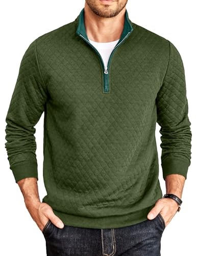 Coofandy Men's Quarter Zip Mock Neck Quilted Sweatshirt: $26.99 Coofandy Men's Quarter Zip Mock Neck Quilted Sweatshirt: $26.99