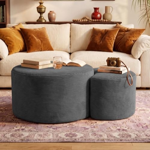 Bshomgi Nesting Corduroy Ottoman Coffee Table Set of 2: $93.49 Bshomgi Nesting Corduroy Ottoman Coffee Table Set of 2: $93.49