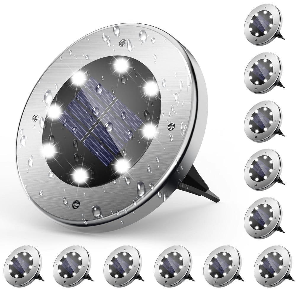 Charkee 12-Pack 8-LED Solar Ground Lights: $24.99 Charkee 12-Pack 8-LED Solar Ground Lights: $24.99