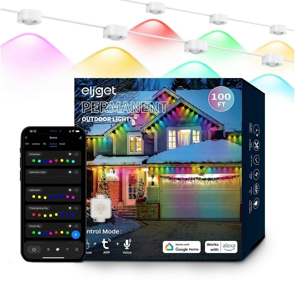 100-Foot Smart RGBIC Outdoor LED Lights: $44.39 100-Foot Smart RGBIC Outdoor LED Lights: $44.39