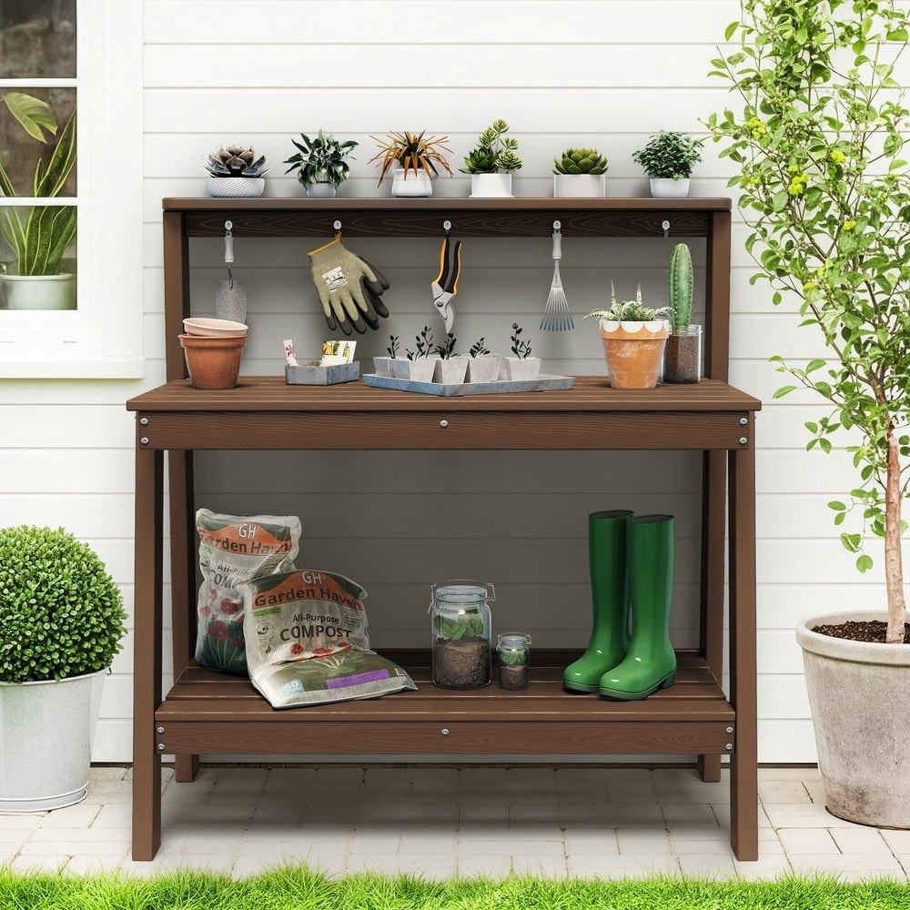 Serwall 3-Tier Outdoor Potting Bench: $132.99 Serwall 3-Tier Outdoor Potting Bench: $132.99
