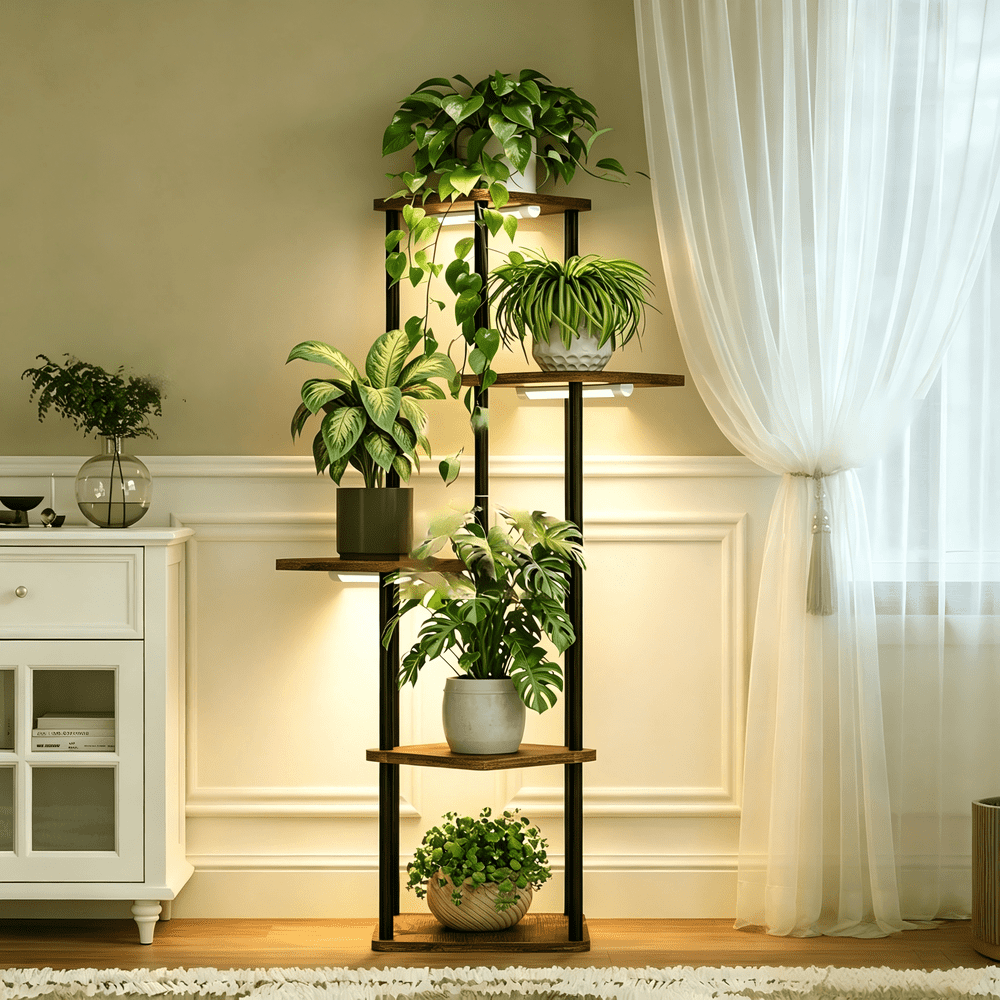 Curtilage 5-Tier Metal Plant Stand with Grow Light: $35.99 Curtilage 5-Tier Metal Plant Stand with Grow Light: $35.99