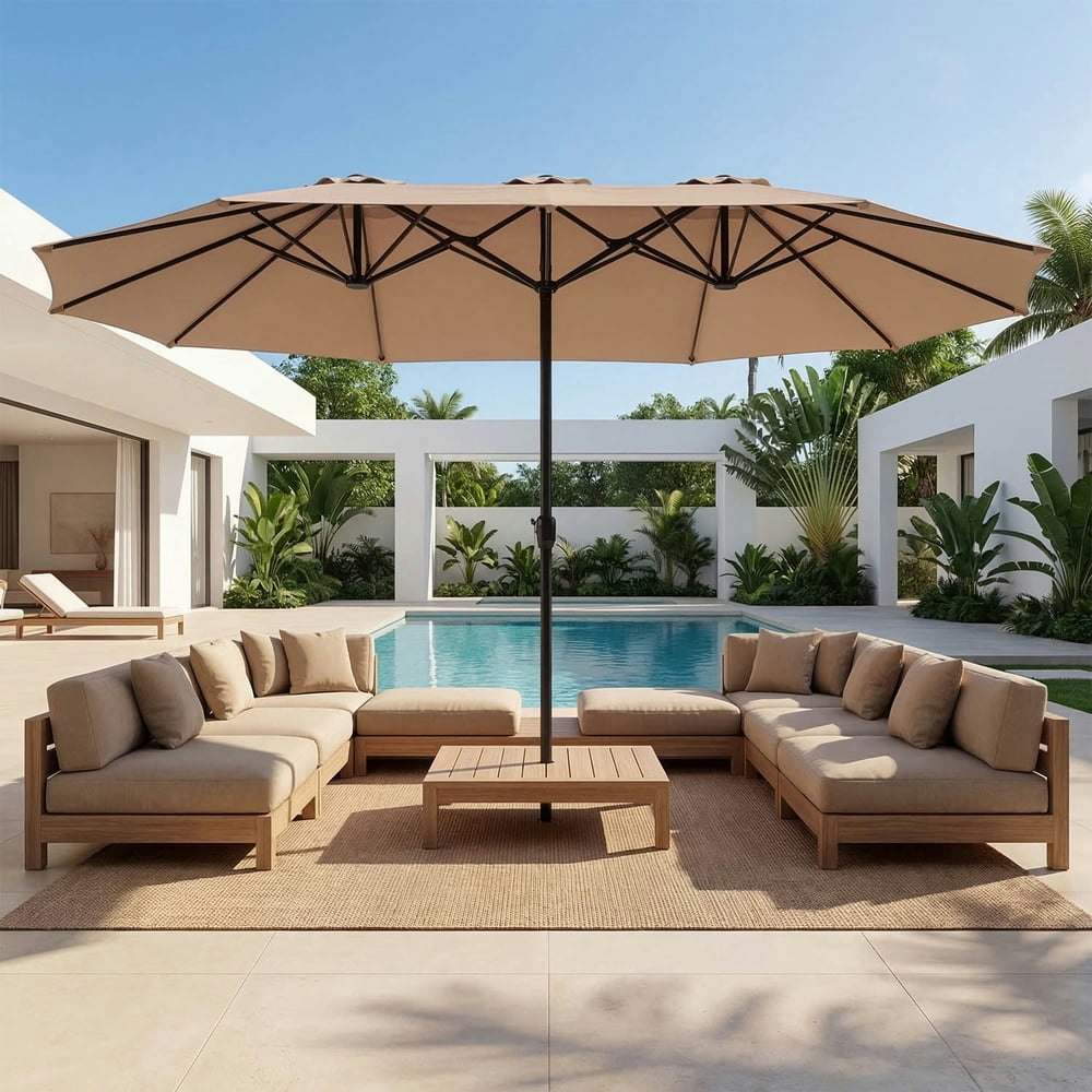 15-Foot Double-Sided Outdoor Patio Umbrella: $79.89 15-Foot Double-Sided Outdoor Patio Umbrella: $79.89