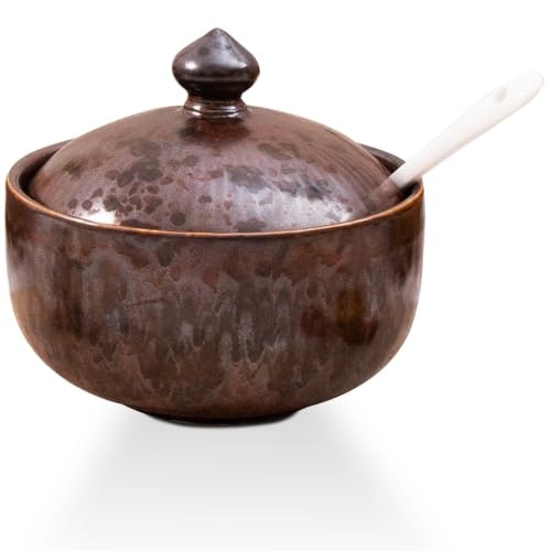 JoyfulHive 14.5oz Ceramic Sugar Bowl with Lid and Spoon: $11.89