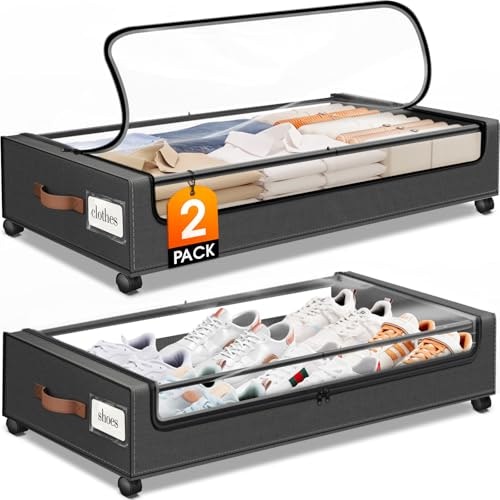 Under Bed Storage with Wheels 2-Pack: $27.98