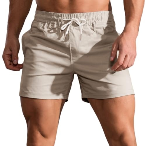 Men's 5-inch Cotton Casual Elastic Waist Shorts: $17.99 Men's 5-inch Cotton Casual Elastic Waist Shorts: $17.99