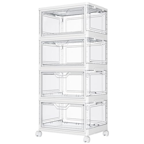 Kmiectse 4-Tier 23qt Clear Stackable Storage Bins with Lids: $35.98 Kmiectse 4-Tier 23qt Clear Stackable Storage Bins with Lids: $35.98