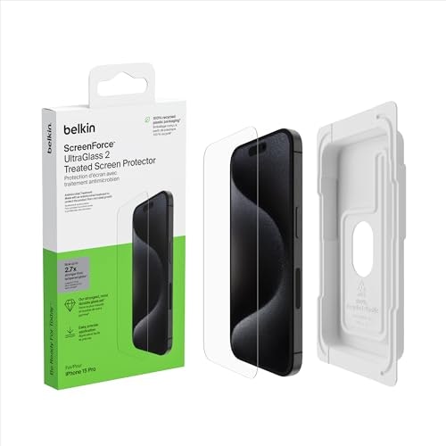 Belkin UltraGlass2 Screen Protector for iPhone 15 Pro: $22.09