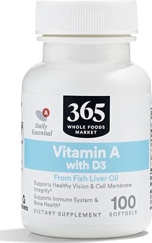 365 by Whole Foods Market Vitamin A & D 400 IU 100-Count: $5.94 365 by Whole Foods Market Vitamin A & D 400 IU 100-Count: $5.94