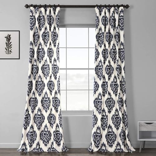 Half Price Drapes Ikat Printed Damask Cotton Curtains 50" x 96": $32.39 Half Price Drapes Ikat Printed Damask Cotton Curtains 50" x 96": $32.39