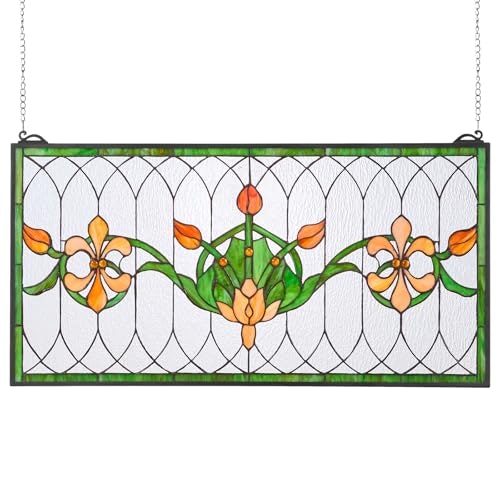 Vevor 32" x 17" Tiffany-Style Stained Glass Window Panel: $104.47 Vevor 32" x 17" Tiffany-Style Stained Glass Window Panel: $104.47