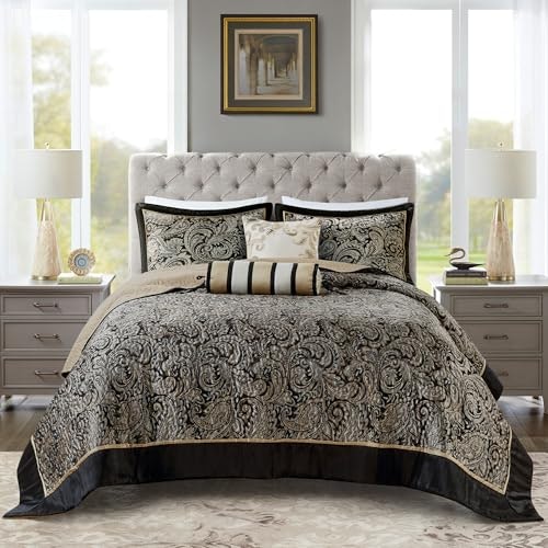 Madison Park Reversible Jacquard Quilted King Bedspread 5-Piece Set: $68.99 Madison Park Reversible Jacquard Quilted King Bedspread 5-Piece Set: $68.99