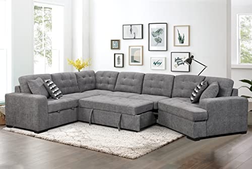 Erye U-Shaped Sectional Sofa Bed with Pull-Out Sleeper and Chaise: $1,054.48 Erye U-Shaped Sectional Sofa Bed with Pull-Out Sleeper and Chaise: $1,054.48