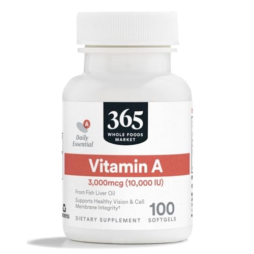 365 by Whole Foods Market Vitamin A 10,000 IU 100-Count: $5.19 365 by Whole Foods Market Vitamin A 10,000 IU 100-Count: $5.19