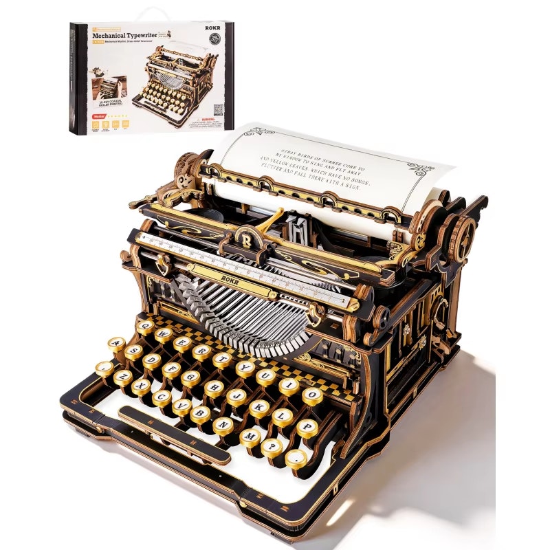 Rokr 3D Wooden Typewriter Puzzle Kit: $63