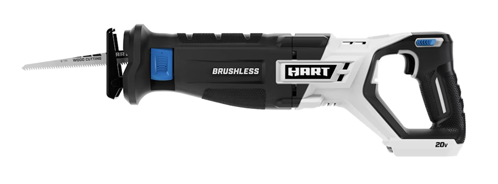 Hart 20V Brushless Reciprocating Saw (Tool Only): $38 Hart 20V Brushless Reciprocating Saw (Tool Only): $38