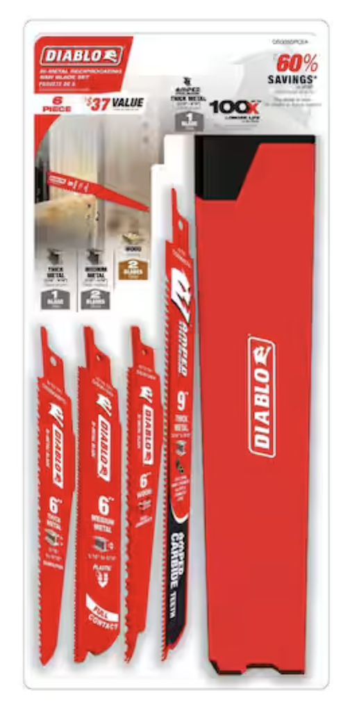 Diablo 9" Reciprocating Saw Blade 6-Piece Set: $9 Diablo 9" Reciprocating Saw Blade 6-Piece Set: $9