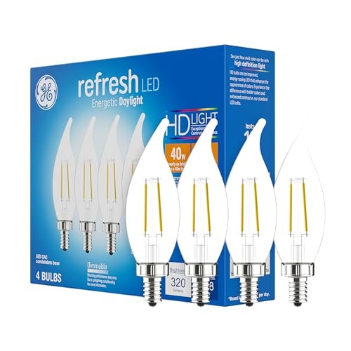 GE Refresh 40W Daylight LED Candle Light Bulbs 4-Pack: $13.59