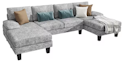 Lacoo 110" U-Shaped Chenille Sofa with Chaise for $317 + free shipping