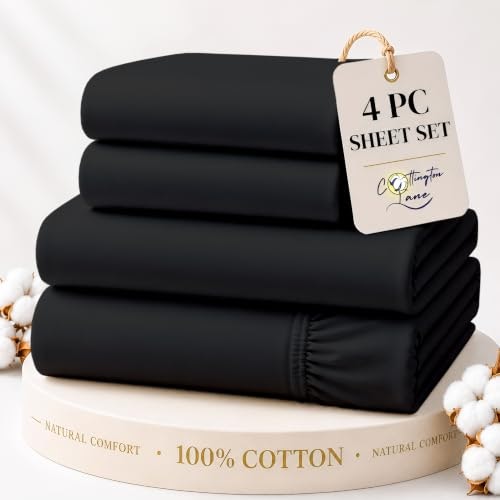 Cottington Lane Queen 4-Piece Cotton Sheet Set: $28.39 Cottington Lane Queen 4-Piece Cotton Sheet Set: $28.39
