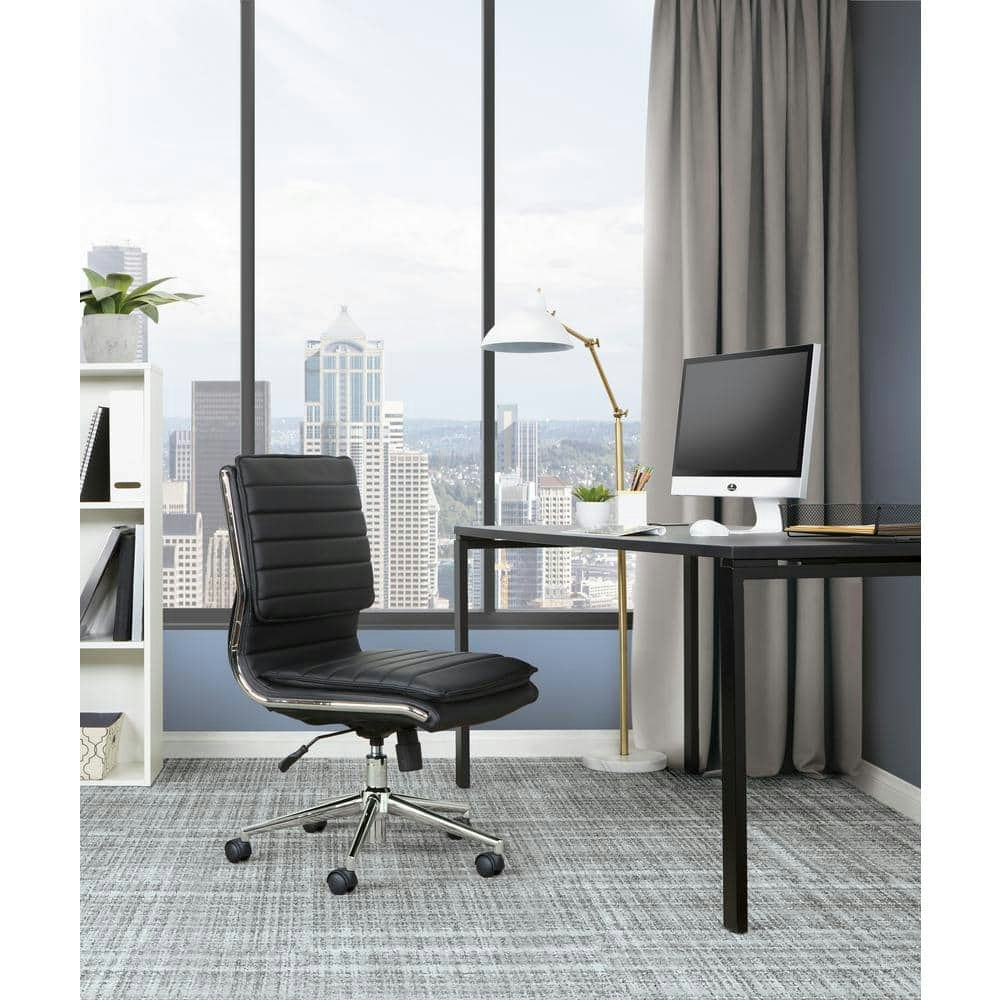 Mid-Back Armless Faux Leather Office Chair: $222.39 Mid-Back Armless Faux Leather Office Chair: $222.39