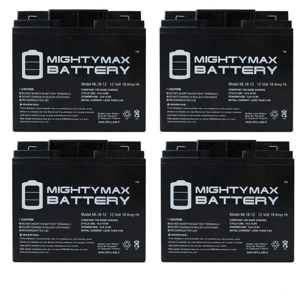 12-Volt 18A F2 SLA Battery 4-Pack: $159.99 12-Volt 18A F2 SLA Battery 4-Pack: $159.99