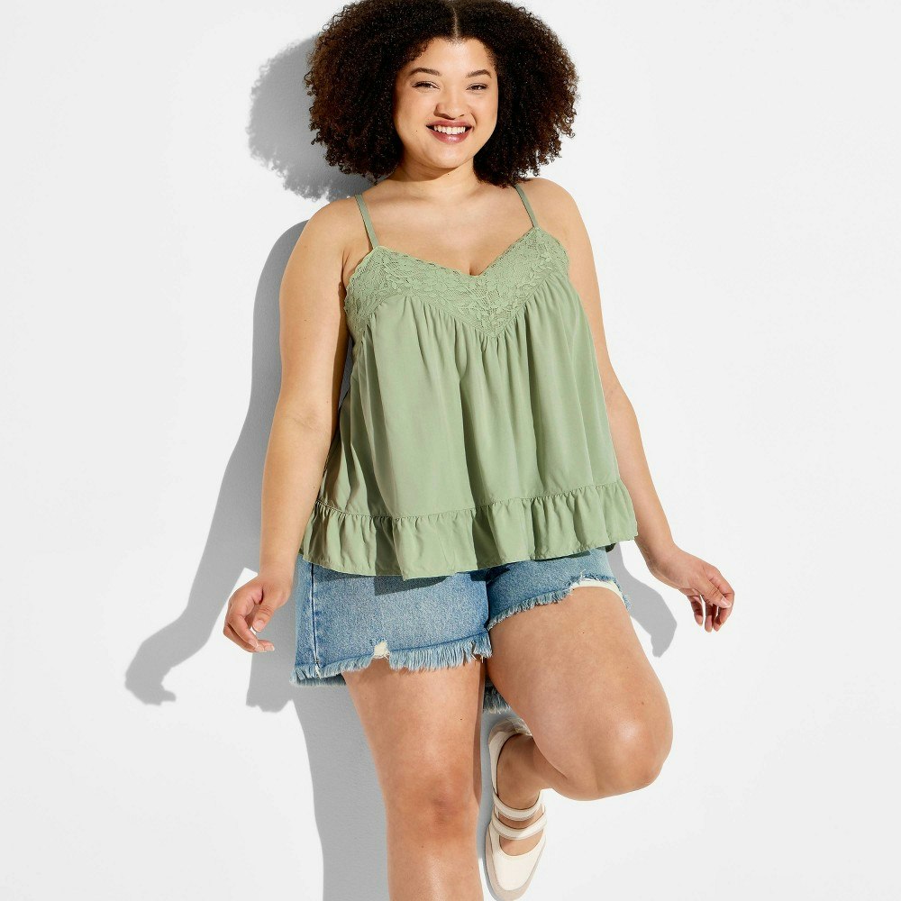 Women's Trapeze Lace Trim Cami: $16.25 Women's Trapeze Lace Trim Cami: $16.25