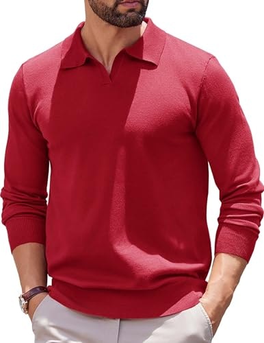 Coofandy Men's Long Sleeve Knit Polo Shirt: $19.99 Coofandy Men's Long Sleeve Knit Polo Shirt: $19.99