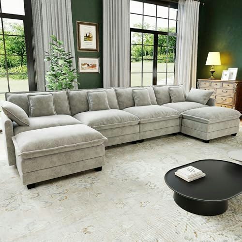 Hanherry 146-Inch Cloud Modular Sectional Sofa with Ottoman: $760.74