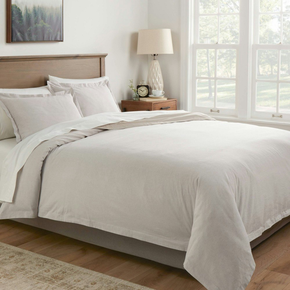 Threshold Cotton Linen Chambray Duvet Cover and Sham Set: $62.30 Threshold Cotton Linen Chambray Duvet Cover and Sham Set: $62.30
