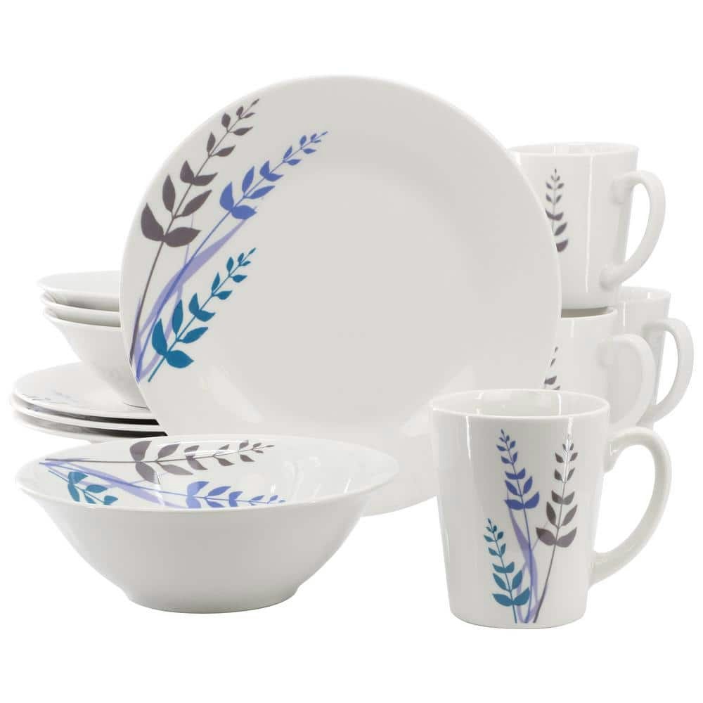 Blue Leaves 12-Piece Ceramic Dinnerware Set: $26.15 Blue Leaves 12-Piece Ceramic Dinnerware Set: $26.15