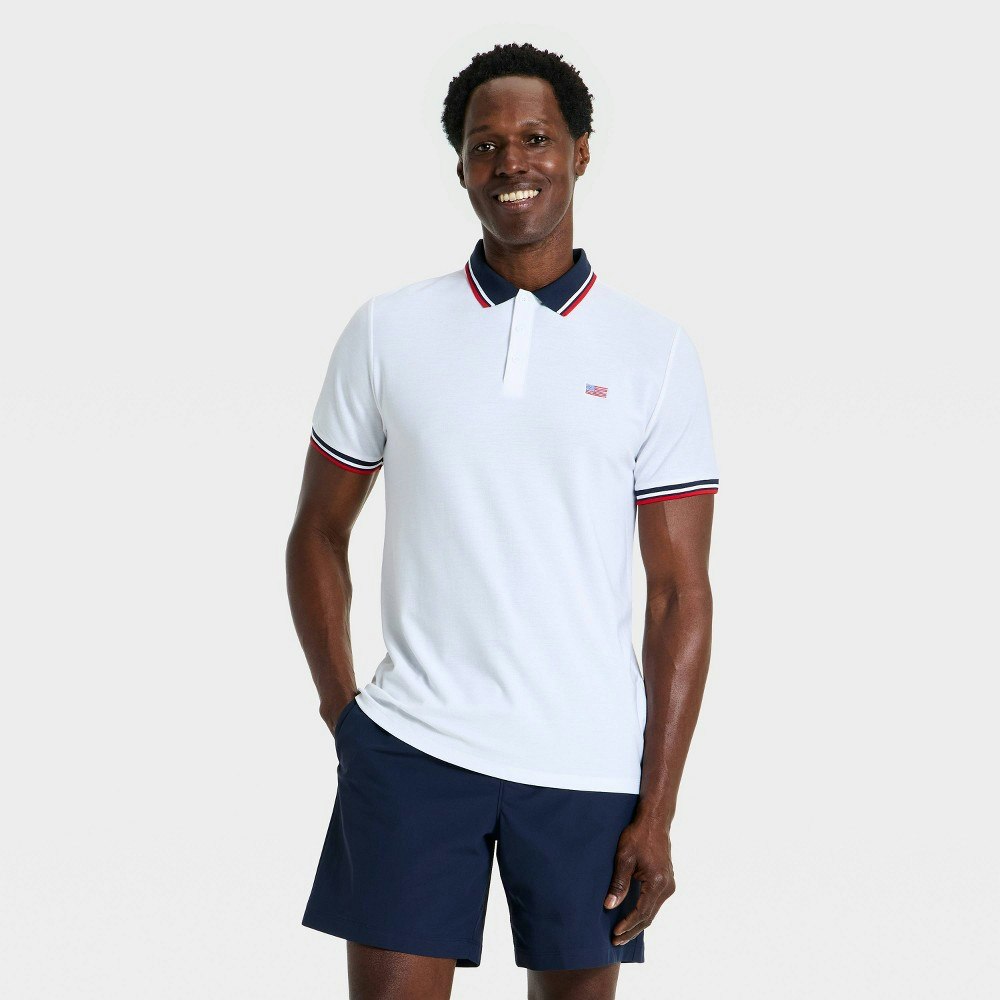 All In Motion Men's Tipped Polo Shirt: $15