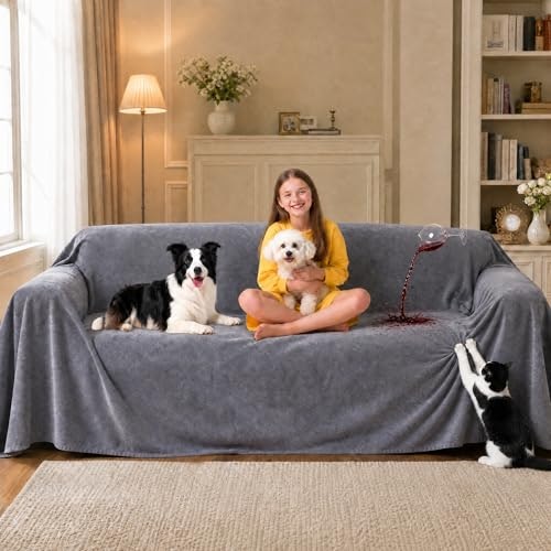 Loiion 150" x 71" Double-Sided Waterproof Dog Sofa Cover: $24.15