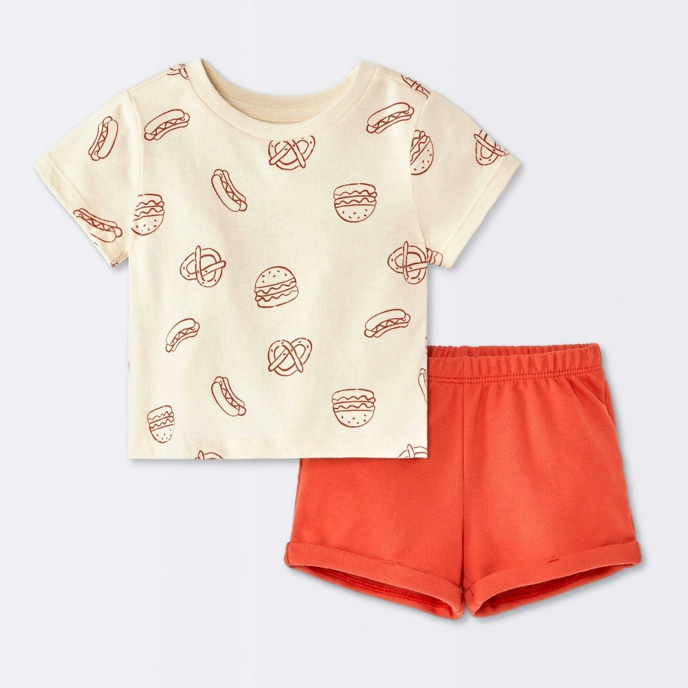 Cloud Island Baby Boys' 2-Piece Food Print T-Shirt and Shorts Set: $6 Cloud Island Baby Boys' 2-Piece Food Print T-Shirt and Shorts Set: $6