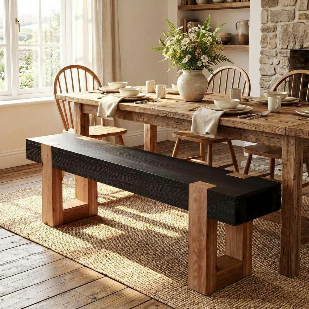 Brennan 55-Inch Solid Wood Dining Bench: $139.99 Brennan 55-Inch Solid Wood Dining Bench: $139.99