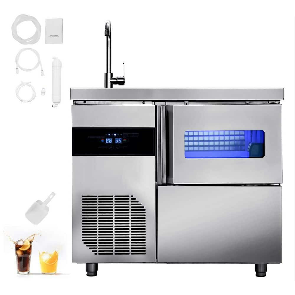 Commercial Ice Maker Machine with Worktop 132 lbs. 24-Hour Production: $1,129 Commercial Ice Maker Machine with Worktop 132 lbs. 24-Hour Production: $1,129