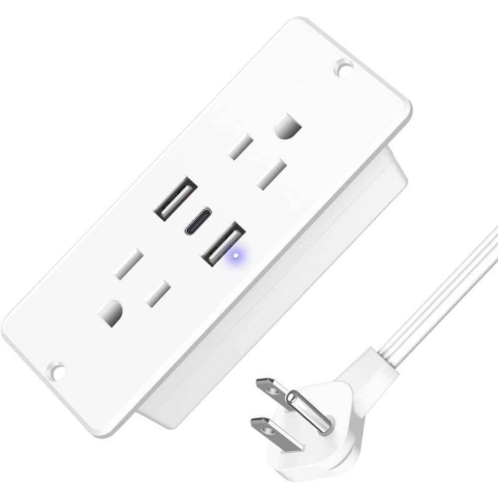 10-Foot 2-Outlet 2-USB-A 1-USB-C Recessed Power Strip: $70.37