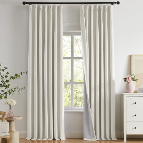 Linen Pinch Pleat 120-Inch Blackout Curtains 2-Panel Set: $60.66 Linen Pinch Pleat 120-Inch Blackout Curtains 2-Panel Set: $60.66